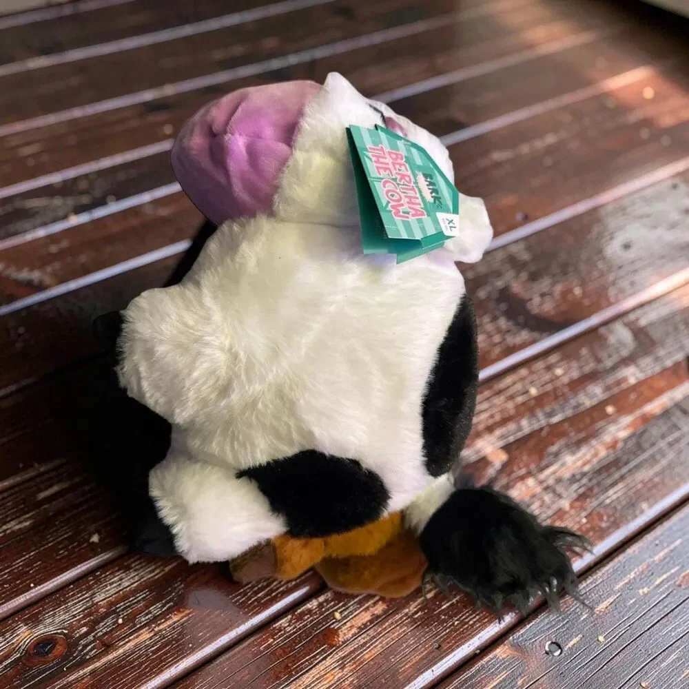 NWT Bark Box Bertha the Cow Dog Toy Cow Giving Birth Calf XL Tug Plush Toy